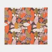 Handgezeichnetes, nahtloses Muster von Pilzen und Fleecedecke (Vorderseite (Horizontal))