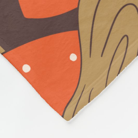 Handgezeichnetes, nahtloses Muster von Pilzen und  Fleecedecke (Ecke)