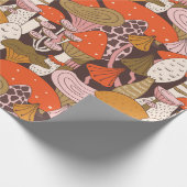 Handgezeichnetes, nahtloses Muster von Pilzen und  Geschenkpapier (Ecke)