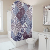 Handgezeichnetes, nahtloses Patchwork-Muster. Vint Duschvorhang (Beispiel)