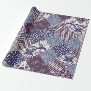 Handgezeichnetes, nahtloses Patchwork-Muster. Vint Geschenkpapier