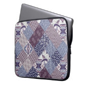 Handgezeichnetes, nahtloses Patchwork-Muster. Vint Laptopschutzhülle (Vorderseite Links)