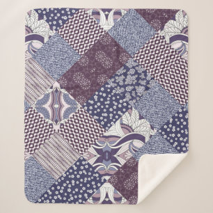 Handgezeichnetes, nahtloses Patchwork-Muster. Vint Sherpadecke