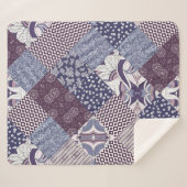 Handgezeichnetes, nahtloses Patchwork-Muster. Vint Sherpadecke (Vorderseite (Horizontal))
