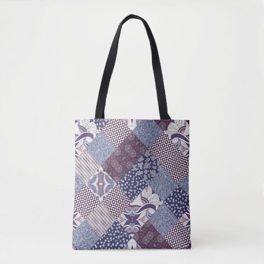 Handgezeichnetes, nahtloses Patchwork-Muster. Vint Tasche (Vorderseite)