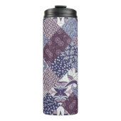 Handgezeichnetes, nahtloses Patchwork-Muster. Vint Thermosbecher (Vorderseite)