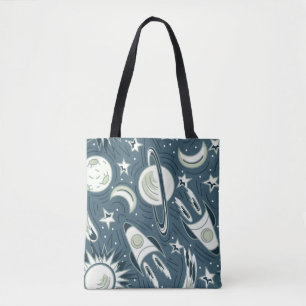 Handgezeichnetes, nahtloses Vintages Muster. Plane Tasche