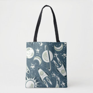 Handgezeichnetes, nahtloses Vintages Muster. Plane Tasche