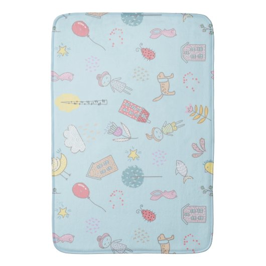 Handgezeichnetes Niedliches Zeug ID360 Badematte (Vorderseite Vertikal)