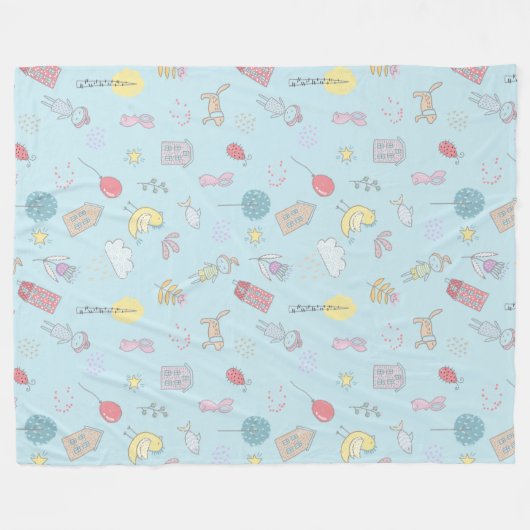 Handgezeichnetes Niedliches Zeug ID360 Fleecedecke (Vorderseite (Horizontal))