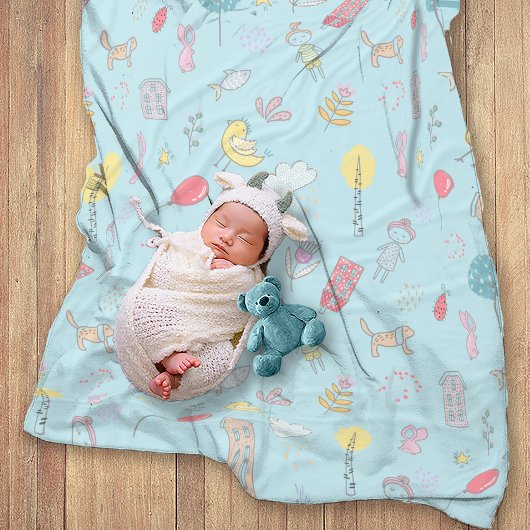 Handgezeichnetes Niedliches Zeug ID360 Fleecedecke