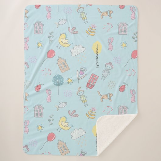 Handgezeichnetes Niedliches Zeug ID360 Sherpadecke (Vorderseite)