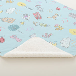 Handgezeichnetes Niedliches Zeug ID360 Sherpadecke