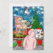 Handgezeichnetes Nostalgisches Weihnachtsfenster Karte (Vorderseite)