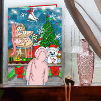Handgezeichnetes Nostalgisches Weihnachtsfenster