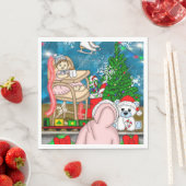 Handgezeichnetes Nostalgisches Weihnachtsfenster Serviette (Beispiel)