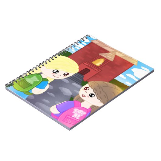 Handgezeichnetes Notebook Notizblock (Linke Seite)