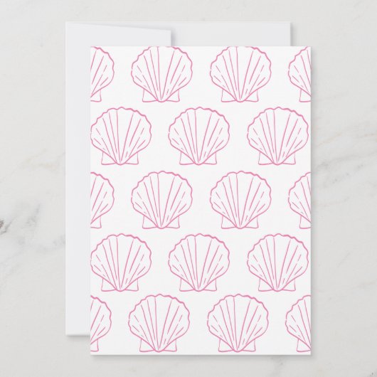 Handgezeichnetes Ocean Seashell Baby Shower Bingo Einladung (Rückseite)