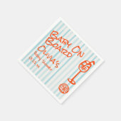 Handgezeichnetes Orange Blue Baby an Bord Babydusc Serviette (Ecke)