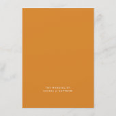 Handgezeichnetes Orangenmongramm-Wappen Menükarte (Rückseite)