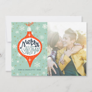 Handgezeichnetes Ornament LGBT Holiday Foto Feiertagskarte