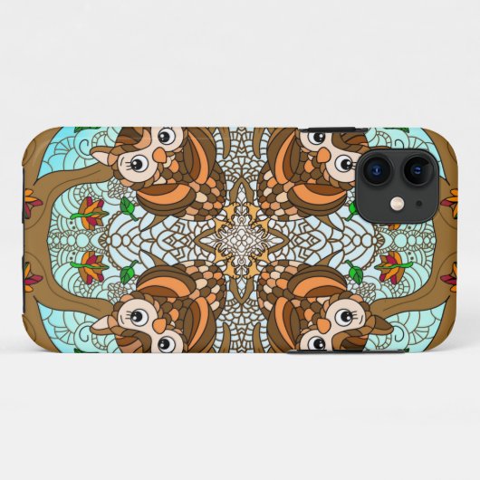 Handgezeichnetes Owl Mandala Artwork Case-Mate iPhone Hülle (Rückseite (Horizontal))