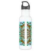 Handgezeichnetes Owl Mandala Artwork Edelstahlflasche (Rückseite)