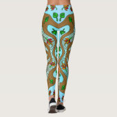 Handgezeichnetes Owl Mandala Artwork Leggings (Rückseite)