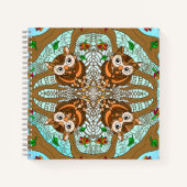Handgezeichnetes Owl Mandala Artwork Notizblock (Vorderseite)
