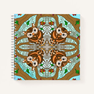 Handgezeichnetes Owl Mandala Artwork Notizblock