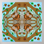 Handgezeichnetes Owl Mandala Artwork Poster (Vorne)