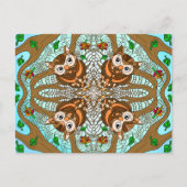 Handgezeichnetes Owl Mandala Artwork Postkarte (Vorderseite)