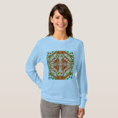 Handgezeichnetes Owl Mandala Artwork T-Shirt (Vorne ganz)
