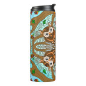 Handgezeichnetes Owl Mandala Artwork Thermosbecher (Nach links gedreht)