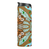 Handgezeichnetes Owl Mandala Artwork Thermosbecher (Nach rechts gedreht)