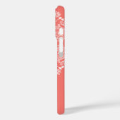 Handgezeichnetes Paisley Muster Dunkler Peach Case-Mate iPhone Hülle (Rückseite / Links)