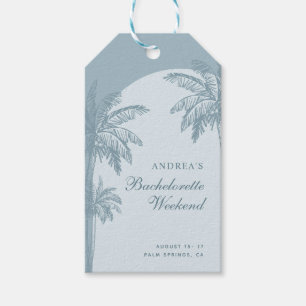Handgezeichnetes Palmbaum- Staubtrostblau-Junggese Geschenkanhänger