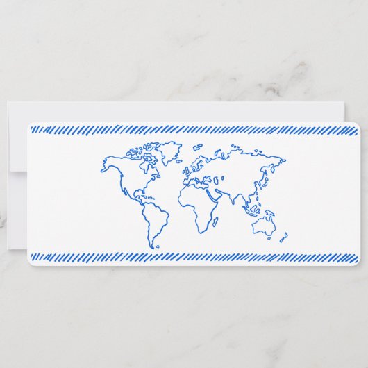 Handgezeichnetes Paris Überraschungsfahrkarte Boar Einladung (Rückseite)