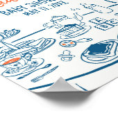 Handgezeichnetes Party Babydusche Begrüßung Poster (Ecke)