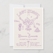 Handgezeichnetes Party Bachelorette Einladung (Vorderseite)