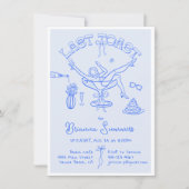 Handgezeichnetes Party Bachelorette Einladung (Vorderseite)