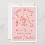 Handgezeichnetes Party Bachelorette Einladung (Vorderseite)