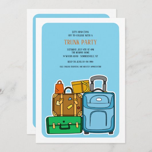 Handgezeichnetes Party Einladung (Vorne/Hinten)