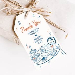 Handgezeichnetes Party Kinderdusche Liebesmarken Geschenkanhänger