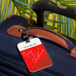 Handgezeichnetes persönliches Frohe Weihnachten Gepäckanhänger