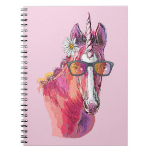 Handgezeichnetes pinkes Einhorn Notizblock