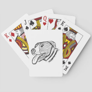 handgezeichnetes Pitbull-Foto Hund Tierliebhaber Spielkarten