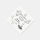 Handgezeichnetes PJ und Brautparty Prosecco Serviette (Ecke)