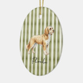 Handgezeichnetes Portrait Sketch Goldenes Doodle Keramik Ornament (Links)