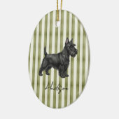 Handgezeichnetes Portrait Sketch Scottish Terrier Keramik Ornament (Links)